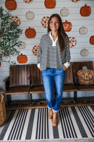 Fall Fireside Stripes • Black