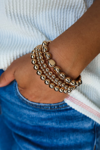 Pebbled Polish Bracelet • Gold