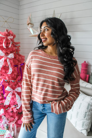 Making A List • Salmon Stripes - FINAL SALE