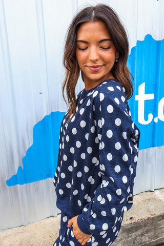 Find The Fun Pant Set • Navy Dot