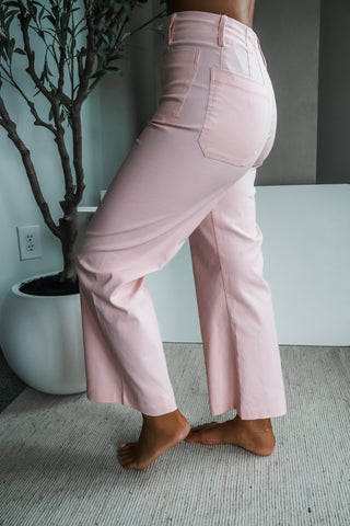 Sutton patch pocket pant • pastel pink