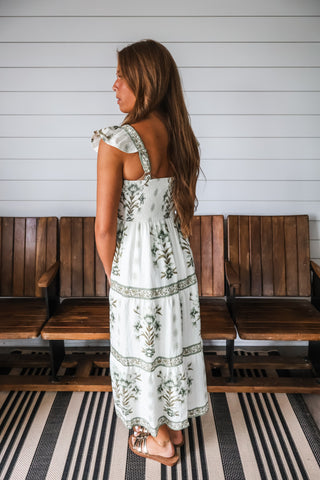 Countryside Charm Floral Midi • Olive