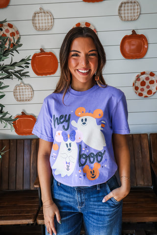 Hey Boo Graphic Tee • Purple