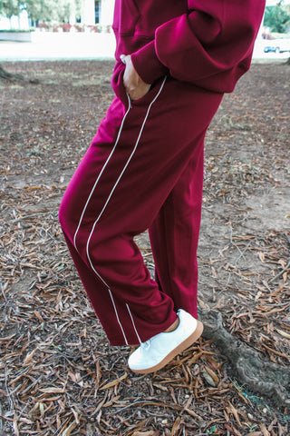 Move Forward Track Pants • Burgundy