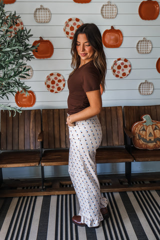 The Ruched Essential Tee • Cocoa