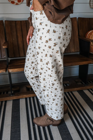 Autumn Meadow Denim Pants • Oatmeal