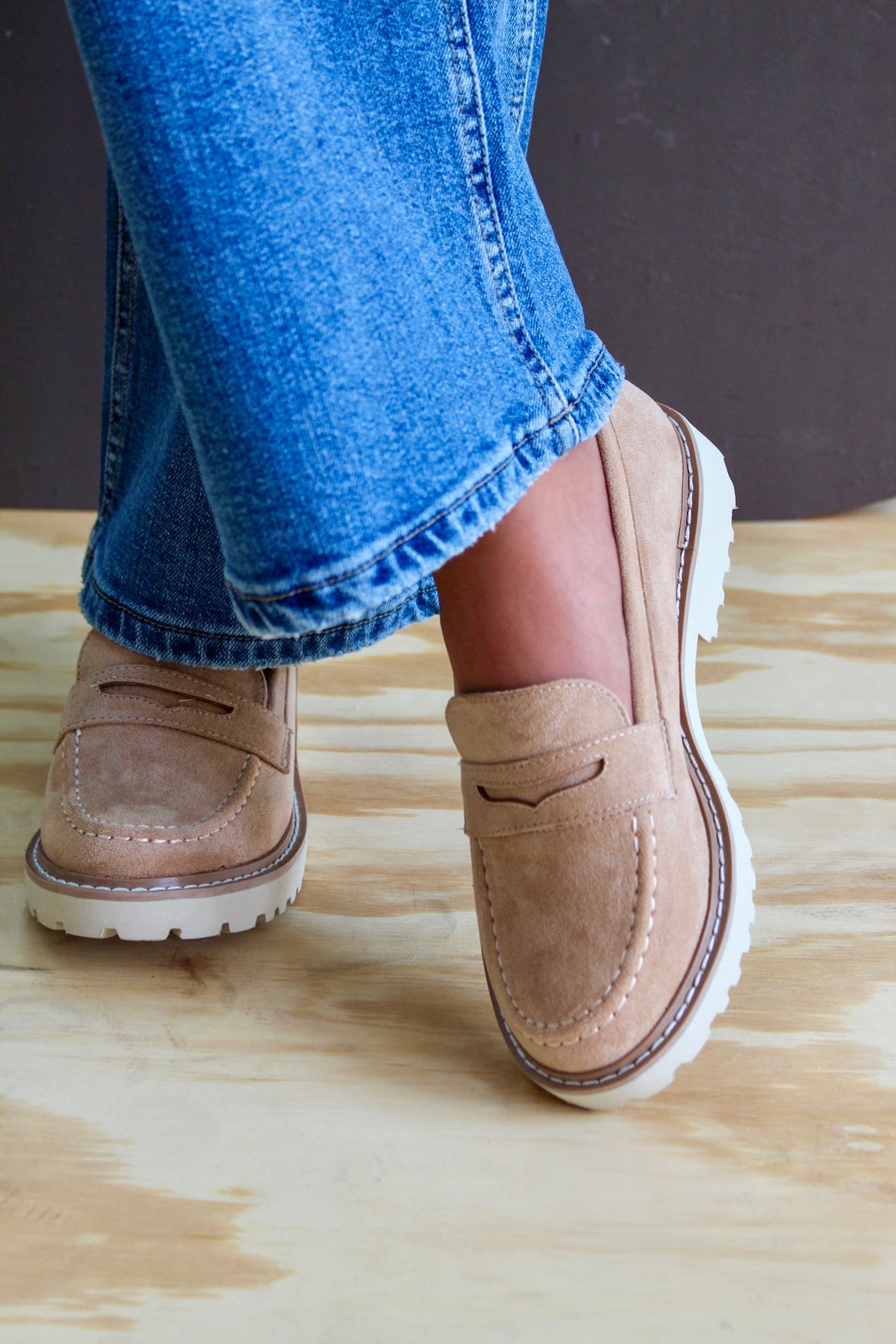 High Standard Lug Sole Loafer • Taupe