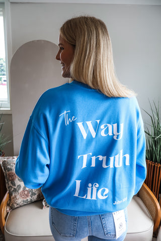 Trust Jesus Graphic Pullover • Blue