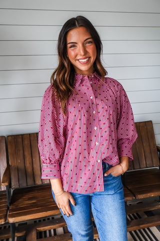 Confetti Pop Striped Shirt • Pink Mix
