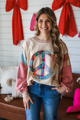 Peace & Happiness Patchwork Top