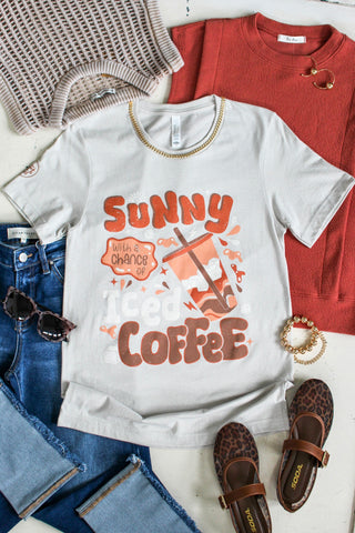 Sunny With A Chance Of Coffee Graphic Tee • Natural