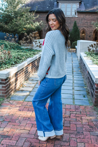 Topped With A Bow Sweater • Grey