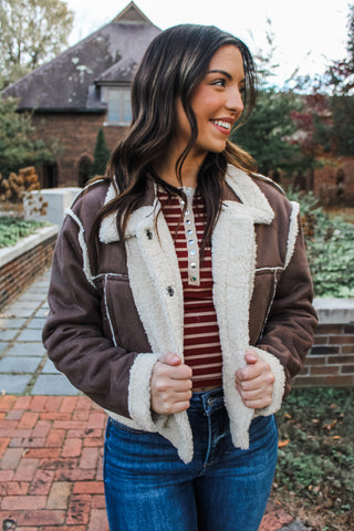 Dutton Reversible Sherpa Jacket • Dark Brown