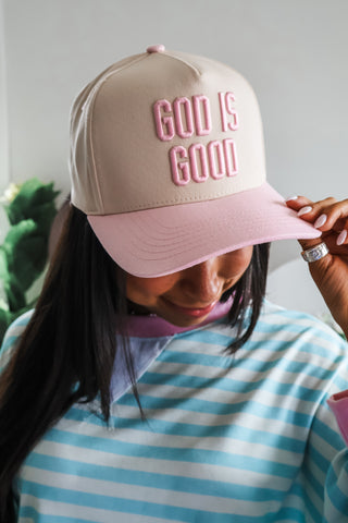 God Is Good C.C Trucker Hat • Light Pink