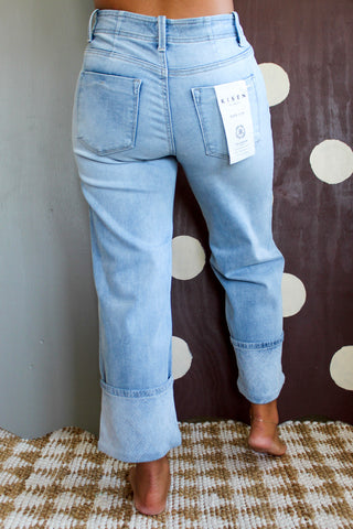 Harlow Patterned Cuff Jean • Light Wash