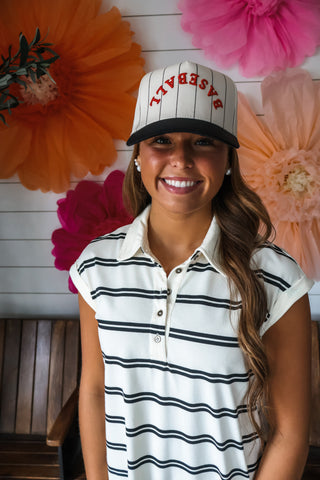 Out Of Your League Baseball Hat • Black Stripe