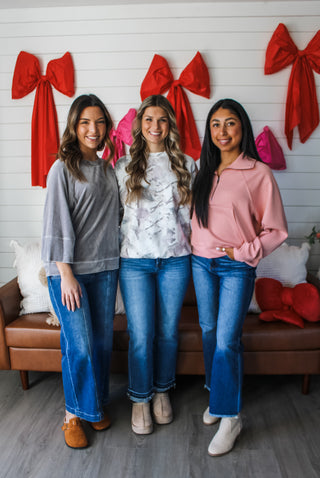 Vivian Corded Velvet Top • Pearl Grey