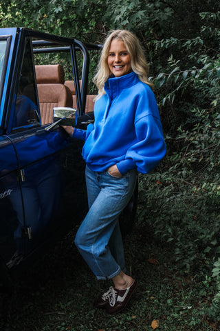 Aspen Snap Button Pullover • Blue