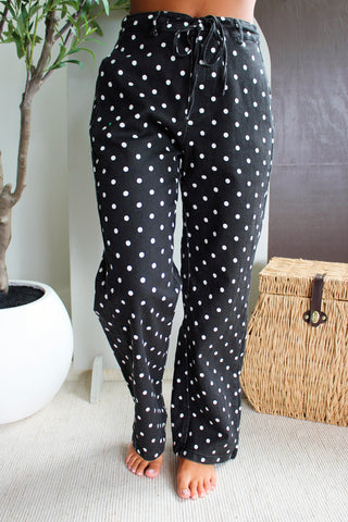 Monroe Relaxed Dotted Jean • Black