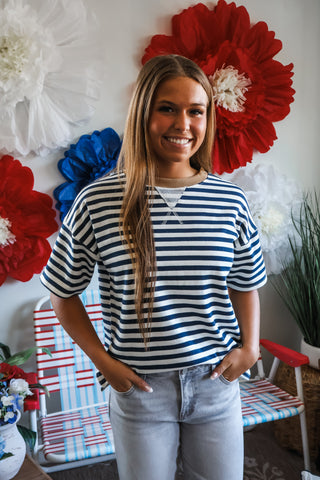 Long Weekends • Navy Stripe