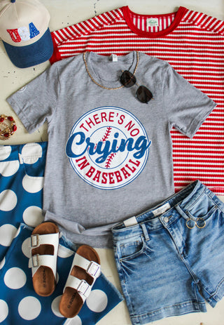 There’s No Crying In Baseball Graphic Tee • Heather Grey