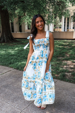 Summer Reverie Floral Midi • Blue