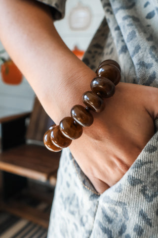 Beaded Bliss Statement Bracelet • Brown