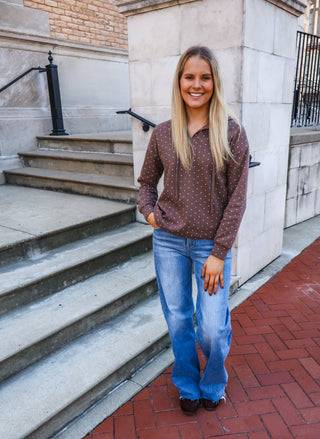 On Point Waffle Knit Hoodie • Mocha