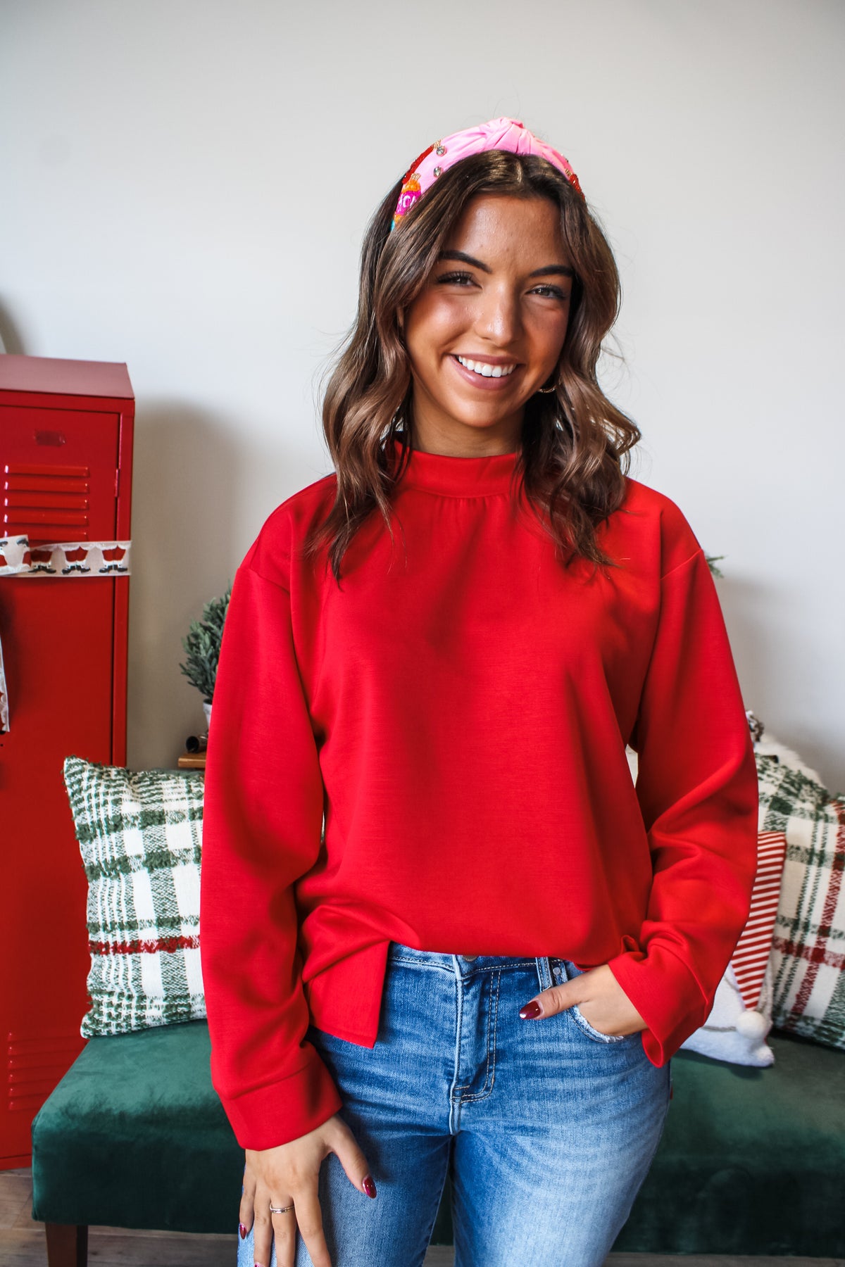 Spread Joy Scuba Crewneck • Red