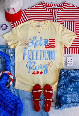 Let Freedom Ring Graphic Tee • Yellow