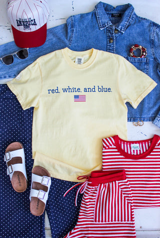 Red, White & Blue Graphic Tee • Lemon