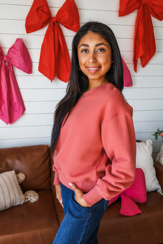 Easy Everyday Crewneck • Dark Coral