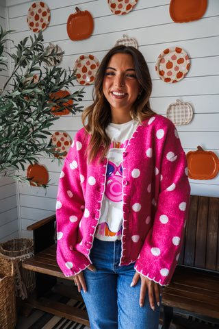 Playful Pop Cardigan • Pink