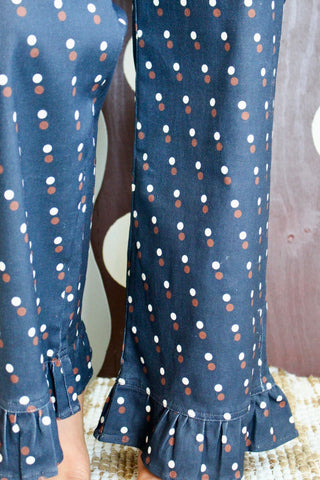 The Piper Dot Denim Pants • Navy