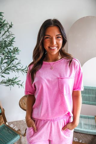 Sundrenched Pocket Pant Set • Pink