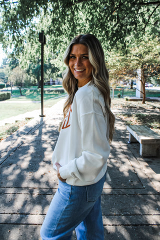 Gameday Ready Embroidered Pullover • White
