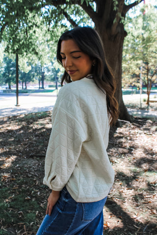 Out In The Country Quilted Top • Cream - FINAL SALE