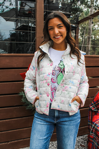 Too Cute To Be Grinchy Graphic Tee • Ash Grey