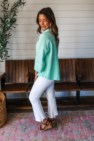 Pretty & Polished Gingham Top • Green