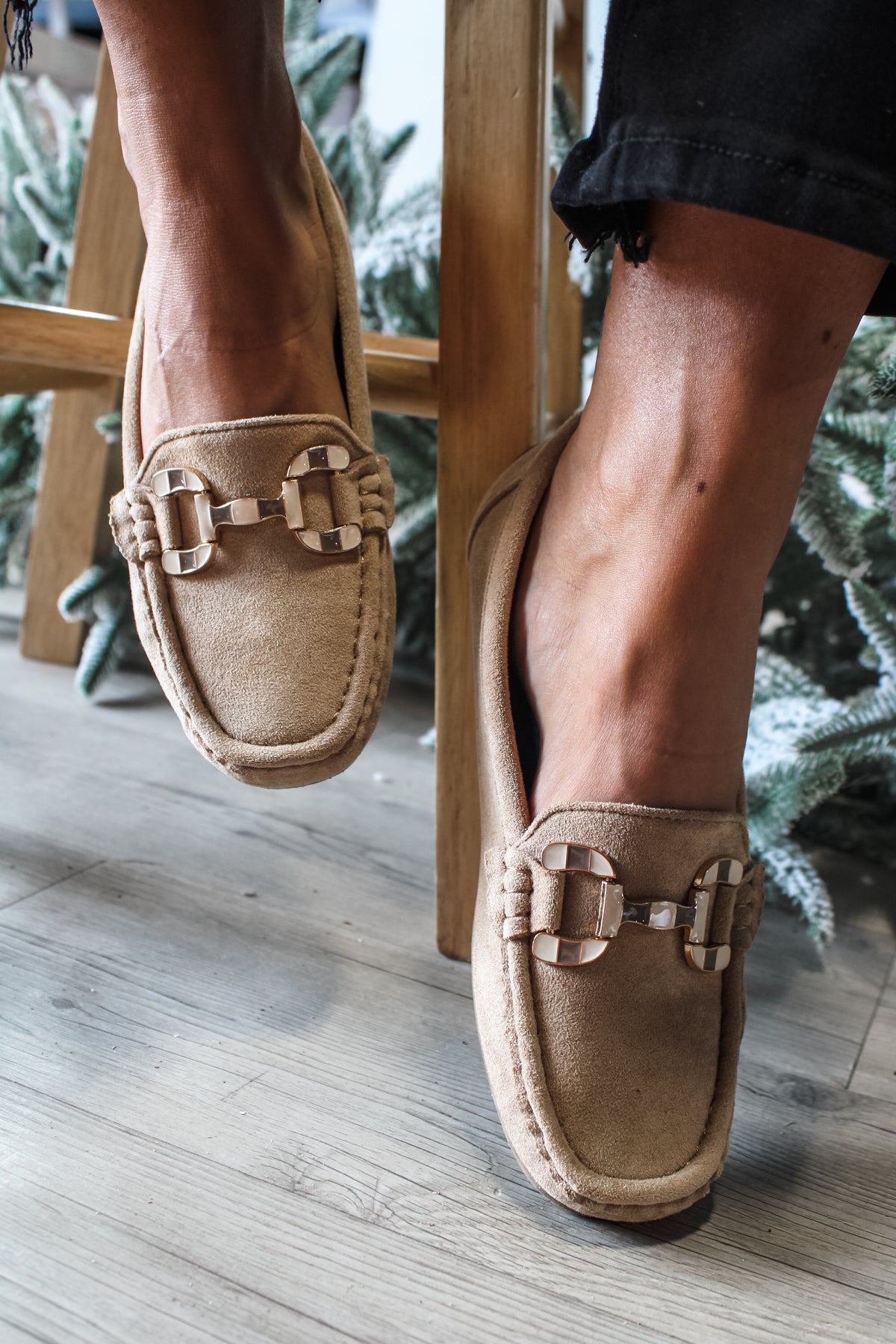 Holiday Drives Buckle Loafer • Taupe