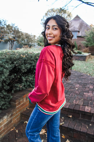 Sleigh Bells Ringer Top • Maroon