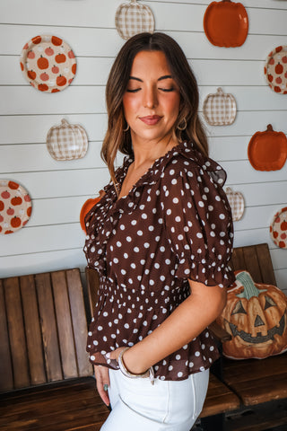 Audrey Peplum Top • Dark Chocolate