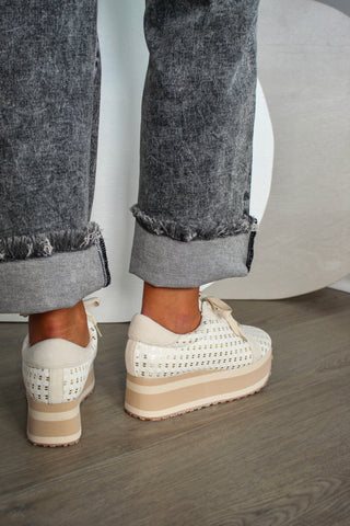 Lace It Up Platform Sneaker • Cream
