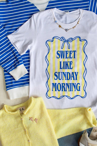 Sweet Like Sunday Morning Graphic Tee • White