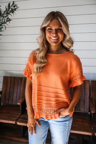 Sunrise Surprise Crochet Top • Orange