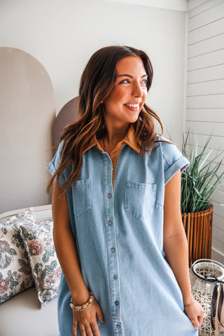 Dakota Denim Shirtdress • Light Wash