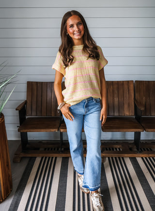 Happy Vibes Stripes • Butter Yellow