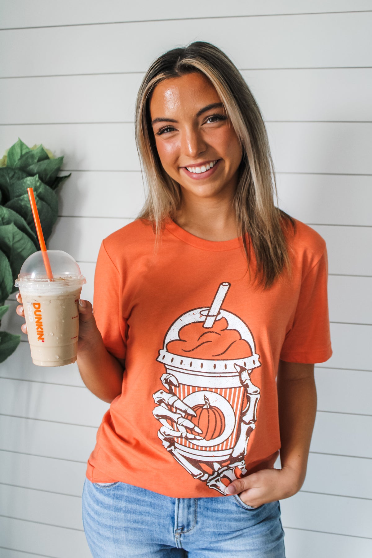 Pumpkin Spiced & Spooky Graphic Tee • Orange - FINAL SALE