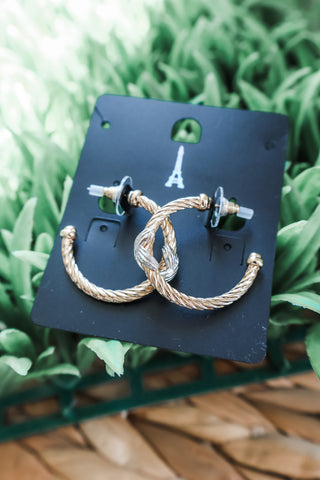 Refined Twist Hoop Earrings • Gold Mix