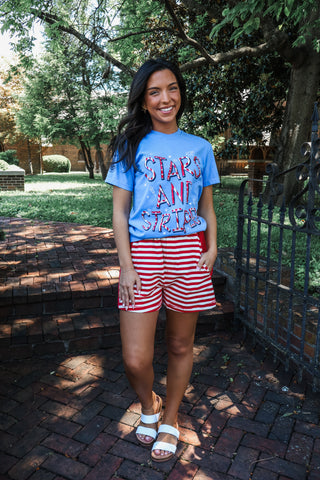 Stars & Stripes Graphic Tee • Royal Blue